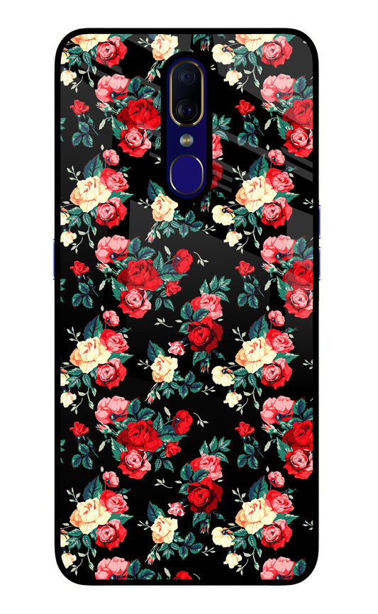 Rose Pattern Oppo F11 Glass Case