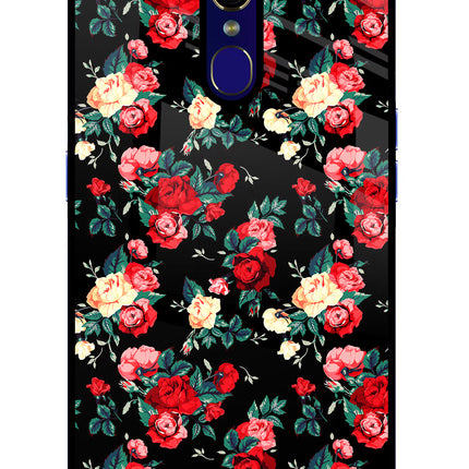 Rose Pattern Oppo F11 Glass Case Back Cover by Casekaro