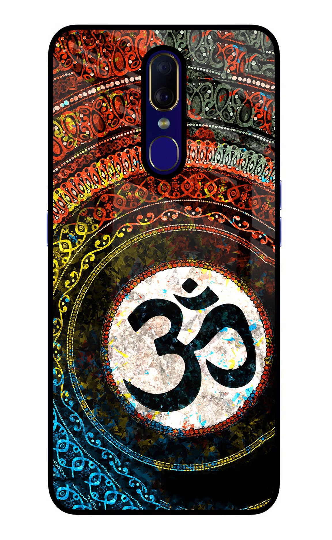 Om Cultural Oppo F11 Glass Case Back Cover by Casekaro