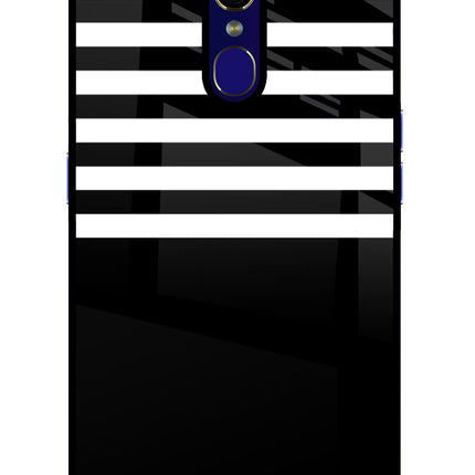 Black and White Print Oppo F11 Glass Case Back Cover by Casekaro