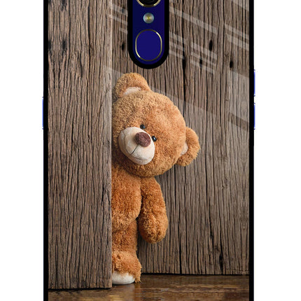 Teddy Wooden Oppo F11 Glass Case Back Cover by Casekaro