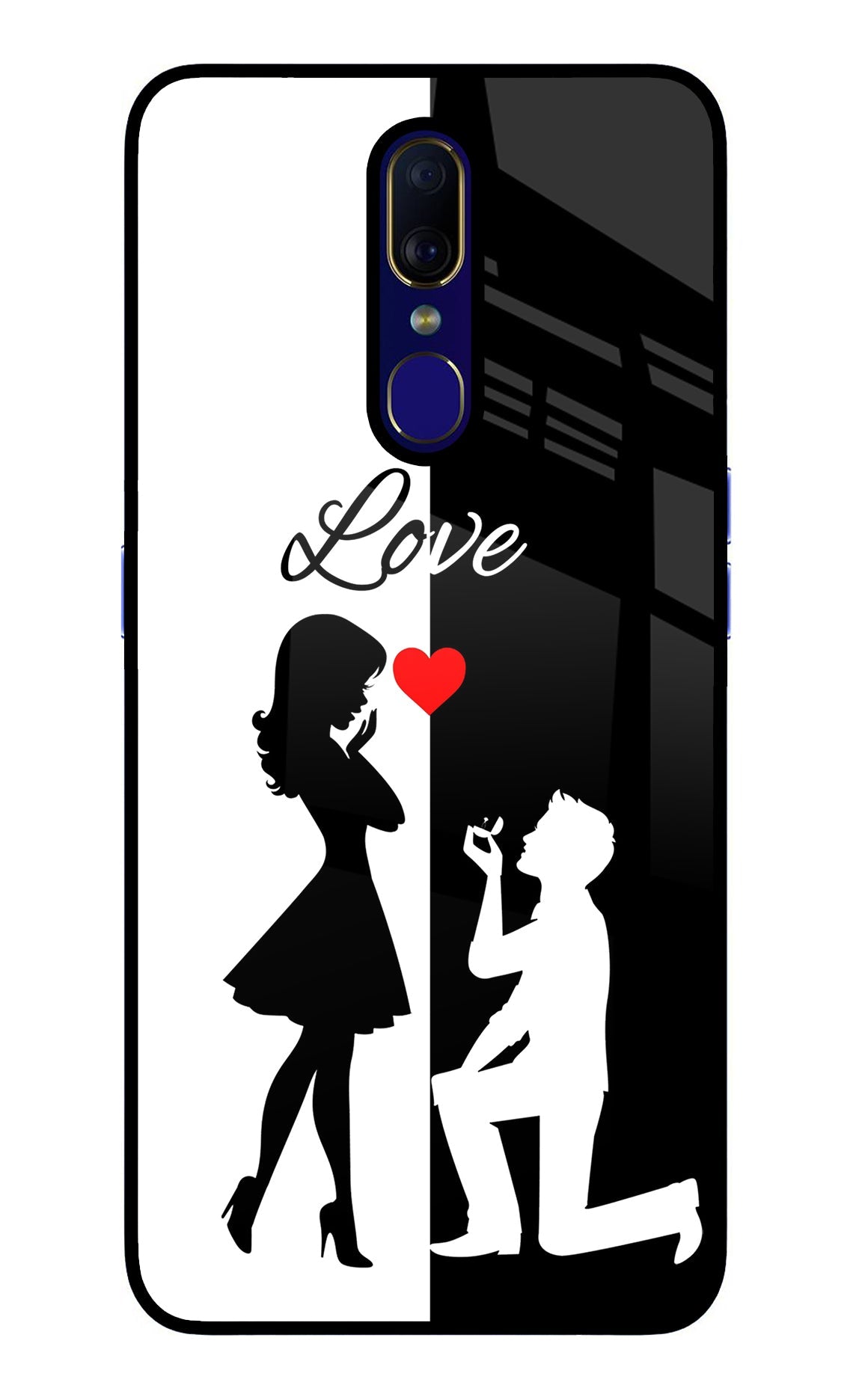 Love Propose Black And White Oppo F11 Back Cover