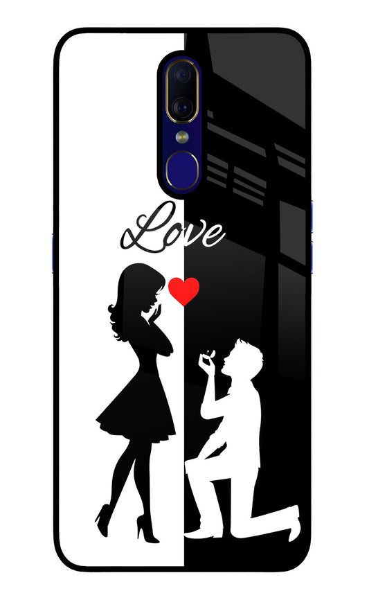 Love Propose Black And White Oppo F11 Glass Case