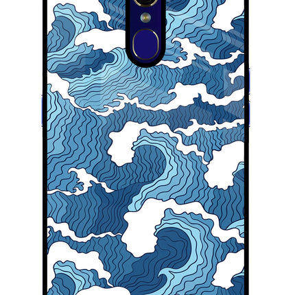 Blue Waves Oppo F11 Glass Case Back Cover by Casekaro