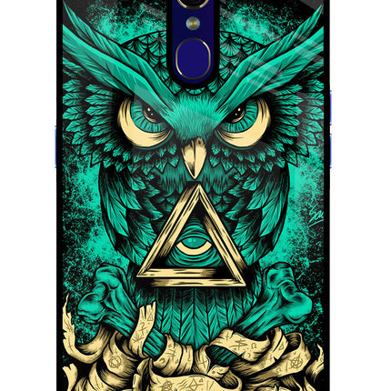 Green Owl Oppo F11 Glass Case Back Cover by Casekaro