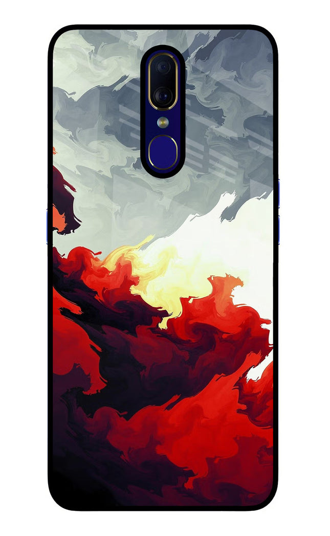 Fire Cloud Oppo F11 Glass Case Back Cover by Casekaro