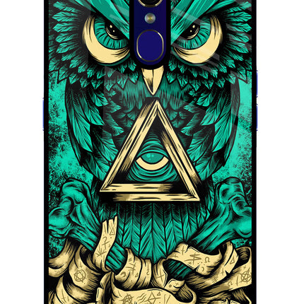 Green Owl Oppo F11 Glass Case Back Cover by Casekaro