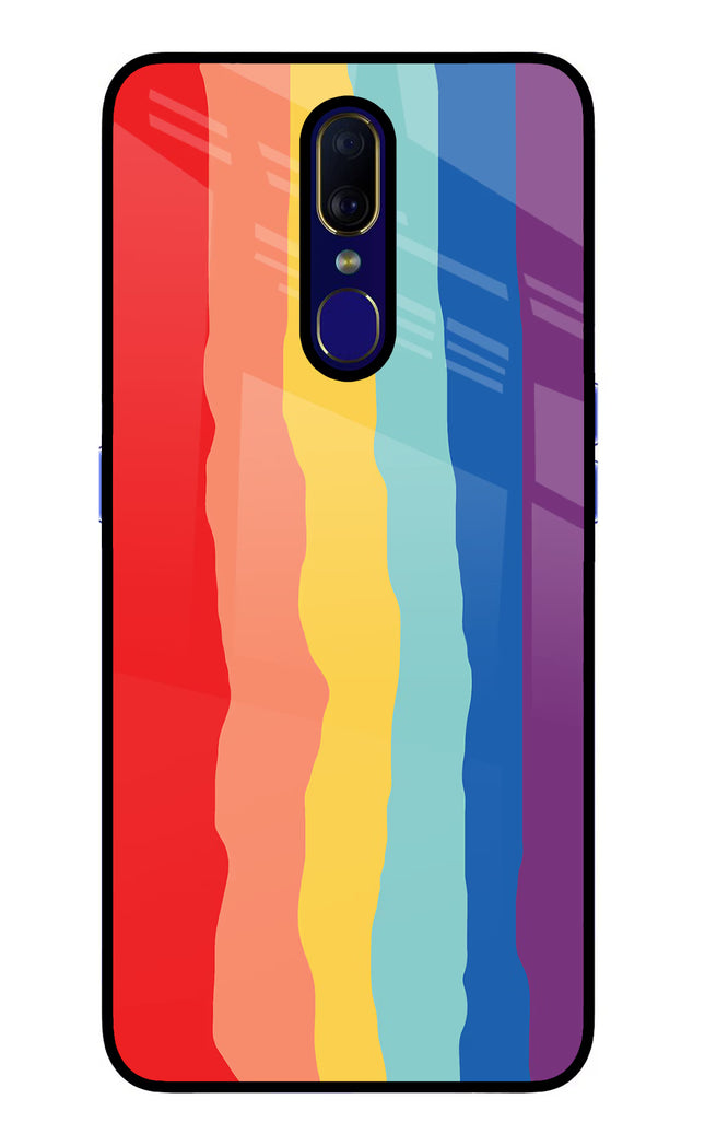 Rainbow Oppo F11 Glass Case Back Cover by Casekaro