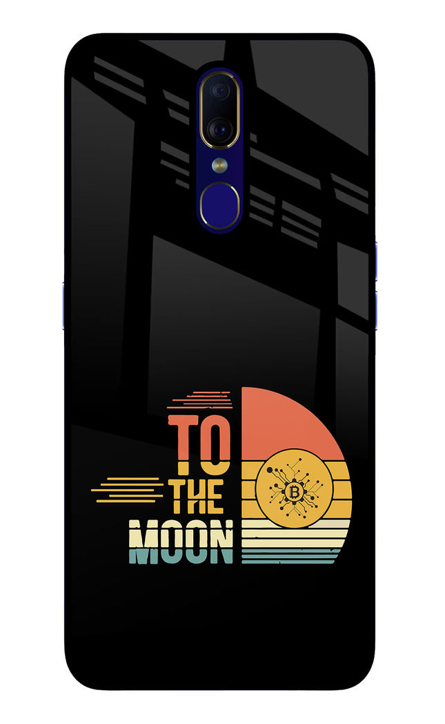 To the Moon Oppo F11 Glass Case Back Cover by Casekaro