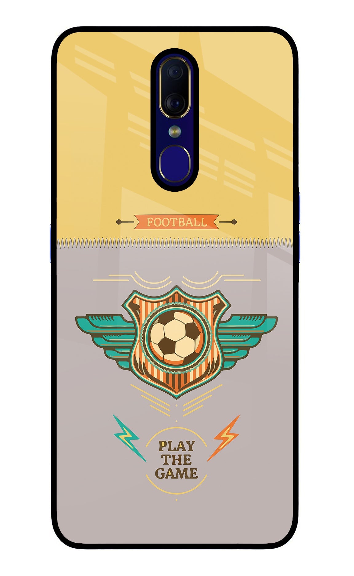 Football Oppo F11 Glass Case