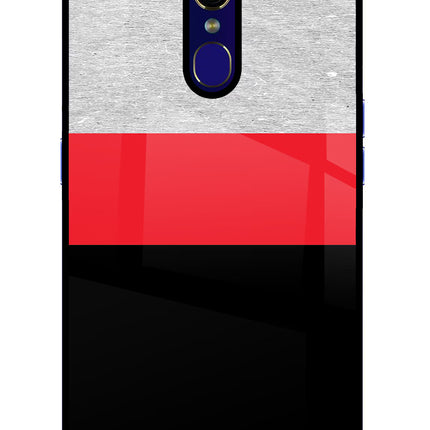 Tri Color Pattern Oppo F11 Glass Case Back Cover by Casekaro