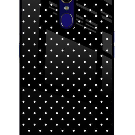 White Dots Oppo F11 Glass Case Back Cover by Casekaro