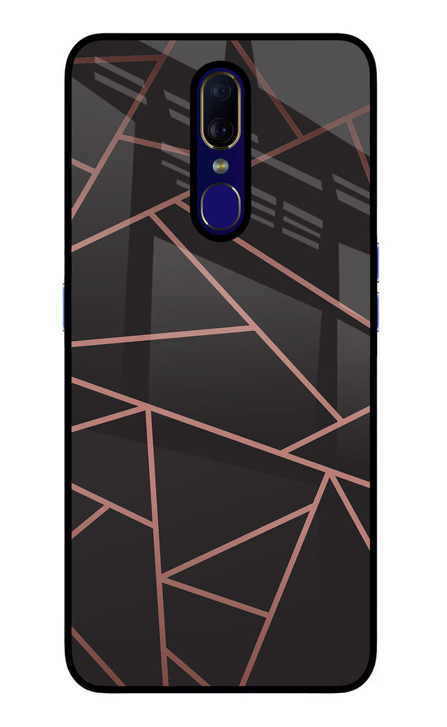 Geometric Pattern Oppo F11 Glass Case Back Cover by Casekaro