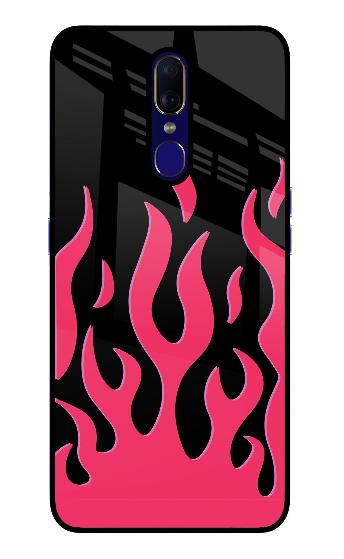 Fire Flames Oppo F11 Glass Case