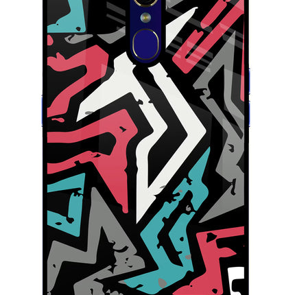 Geometric Graffiti Oppo F11 Glass Case Back Cover by Casekaro