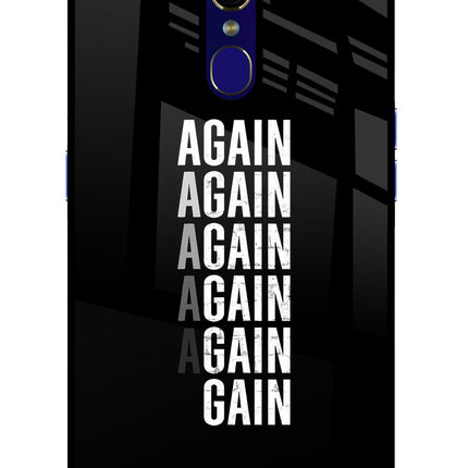 Again Again Gain Oppo F11 Glass Case Back Cover by Casekaro