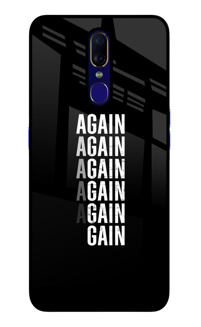 Again Again Gain Oppo F11 Glass Case Back Cover by Casekaro