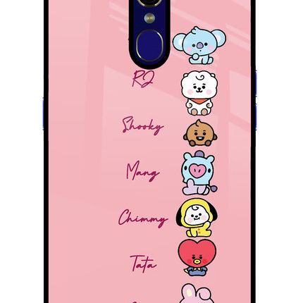 BTS names Oppo F11 Glass Case Back Cover by Casekaro