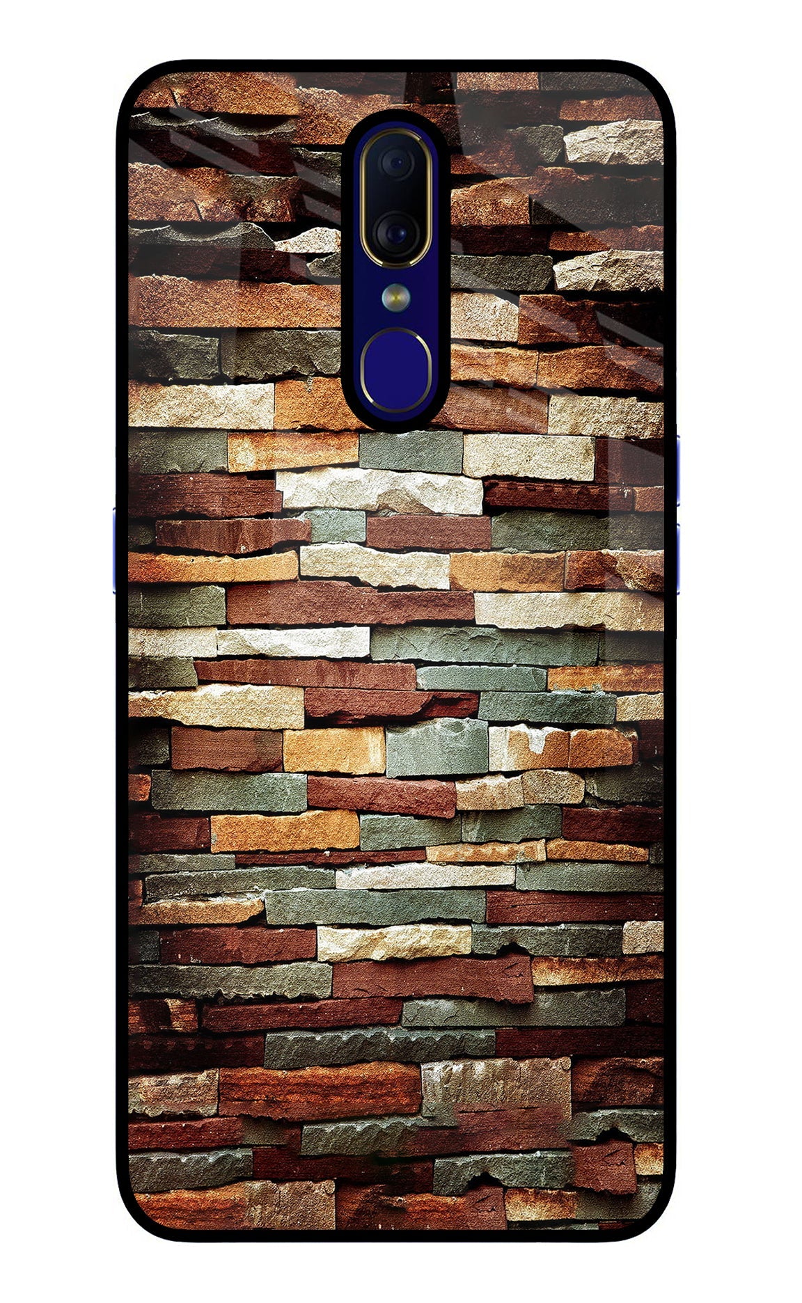 Bricks Pattern Oppo F11 Glass Case