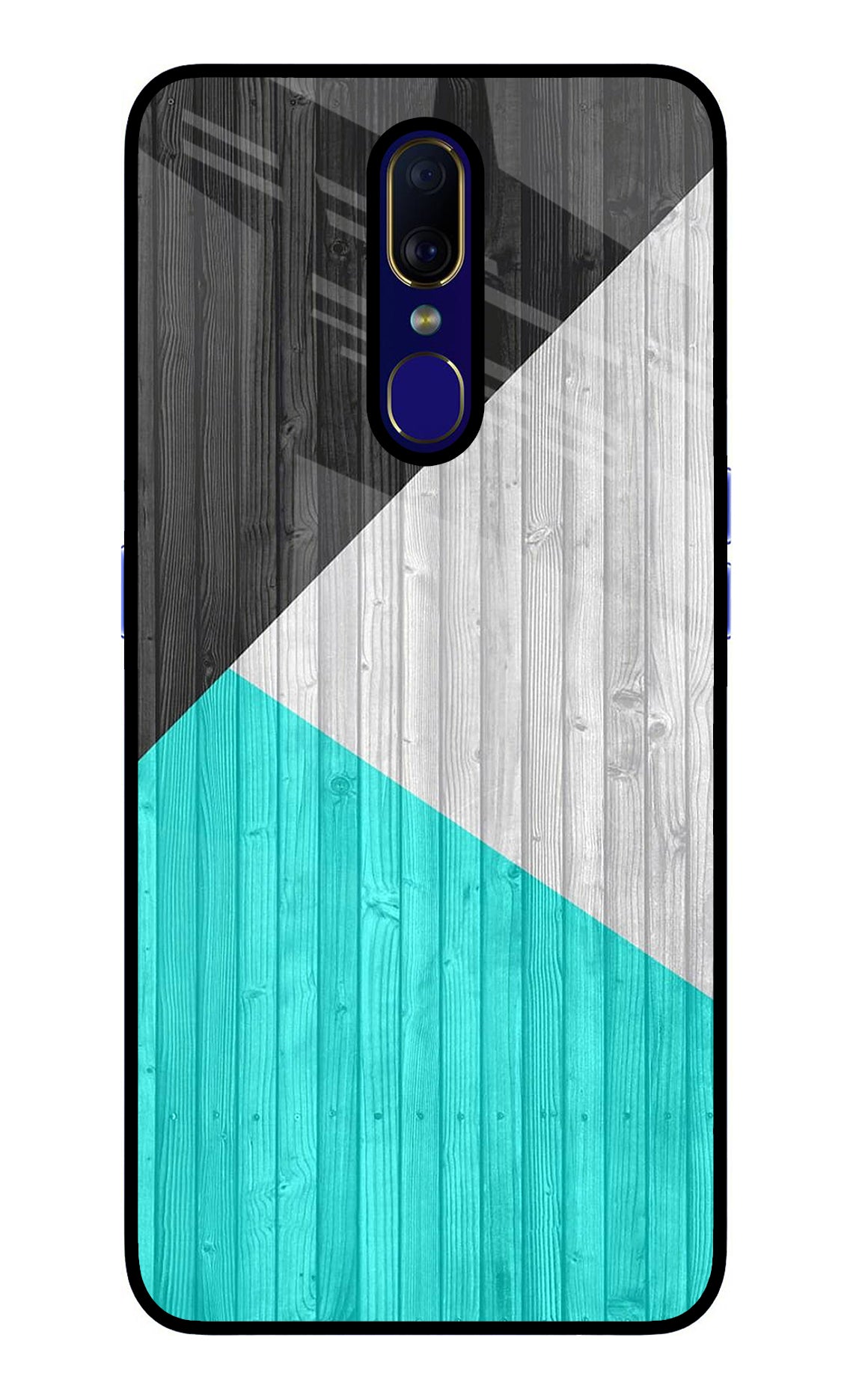 Wooden Abstract Oppo F11 Glass Case