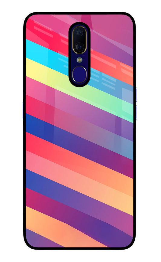 Stripes color Oppo F11 Glass Case