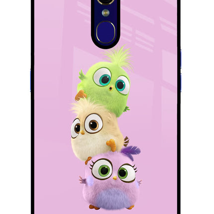 Cute Little Birds Oppo F11 Glass Case Back Cover by Casekaro