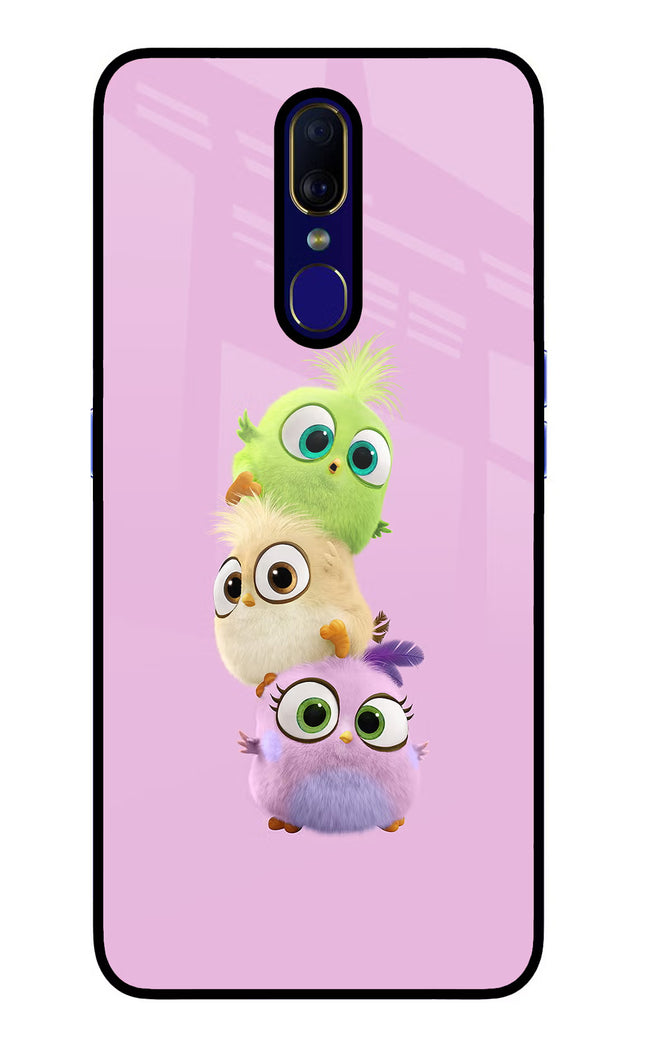 Cute Little Birds Oppo F11 Glass Case Back Cover by Casekaro