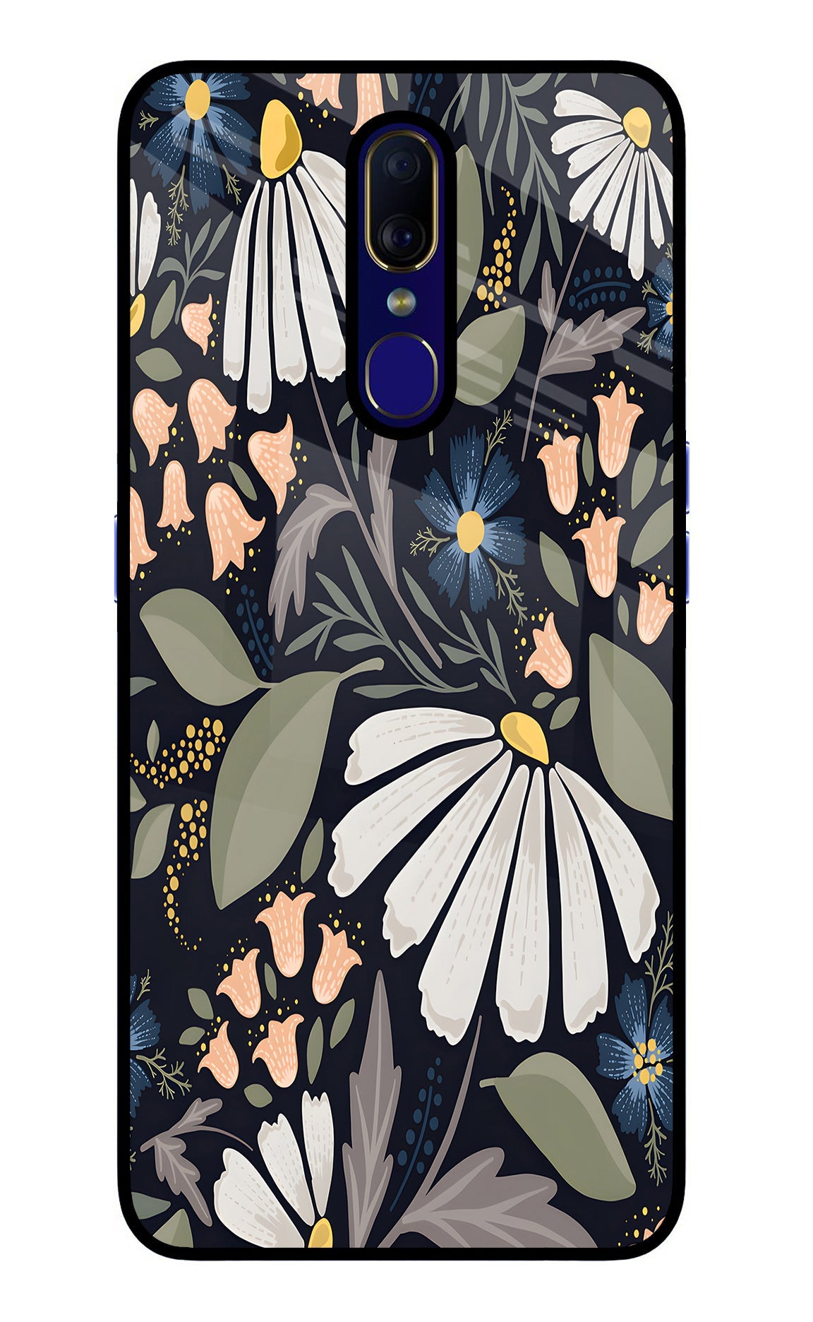 Flowers Art Oppo F11 Glass Case