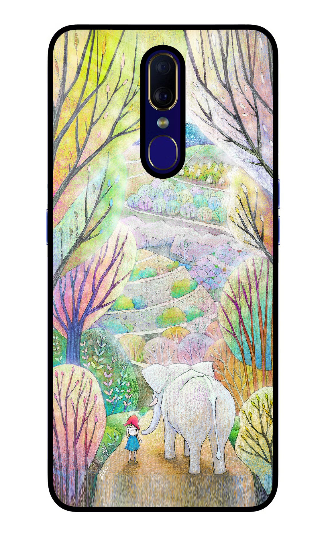 Nature Painting Oppo F11 Glass Case Back Cover by Casekaro