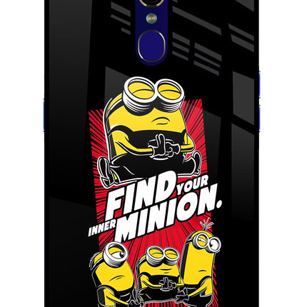 Find your inner Minion Oppo F11 Glass Case Back Cover by Casekaro