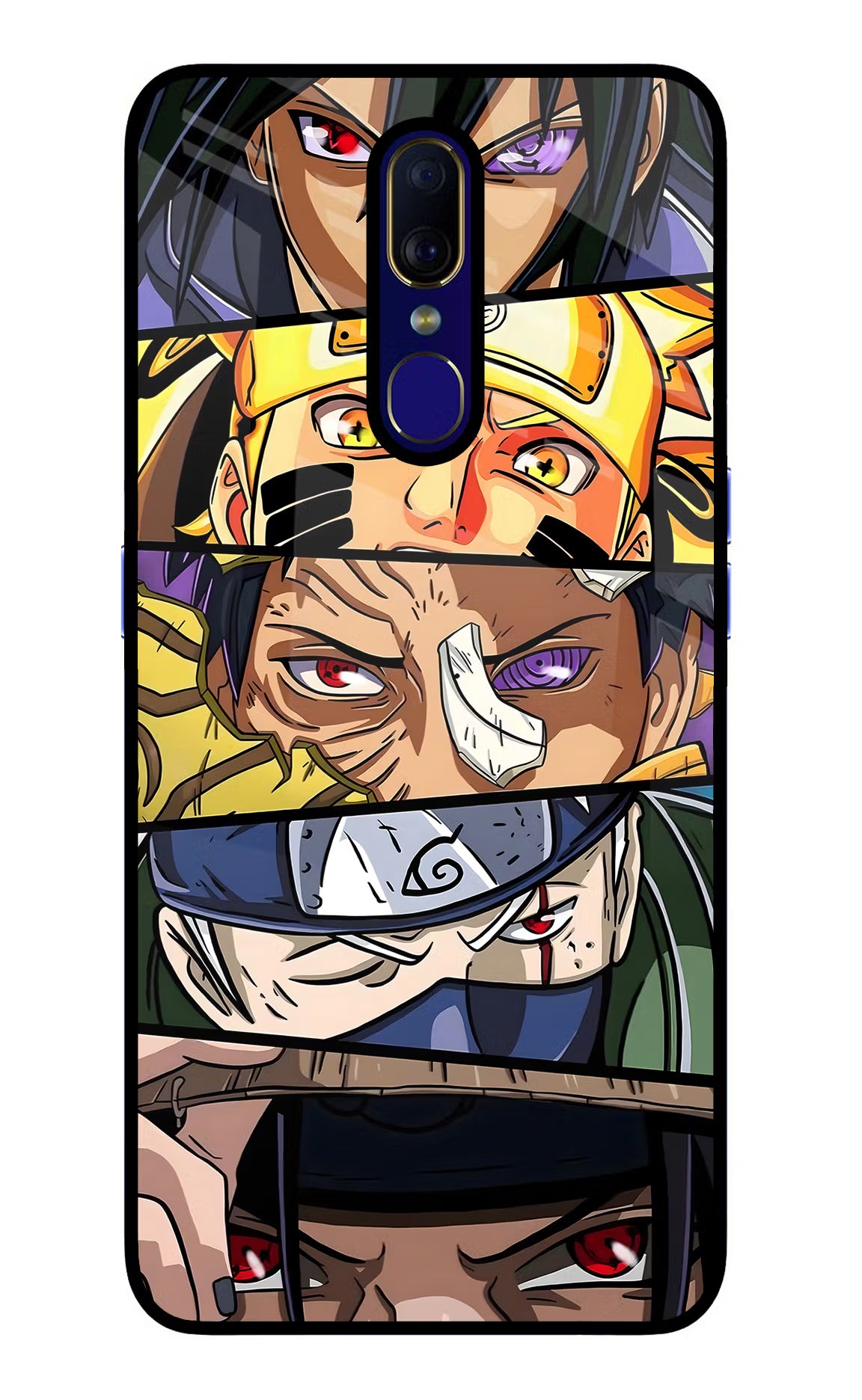 Naruto Character Oppo F11 Glass Case Back Cover by Casekaro