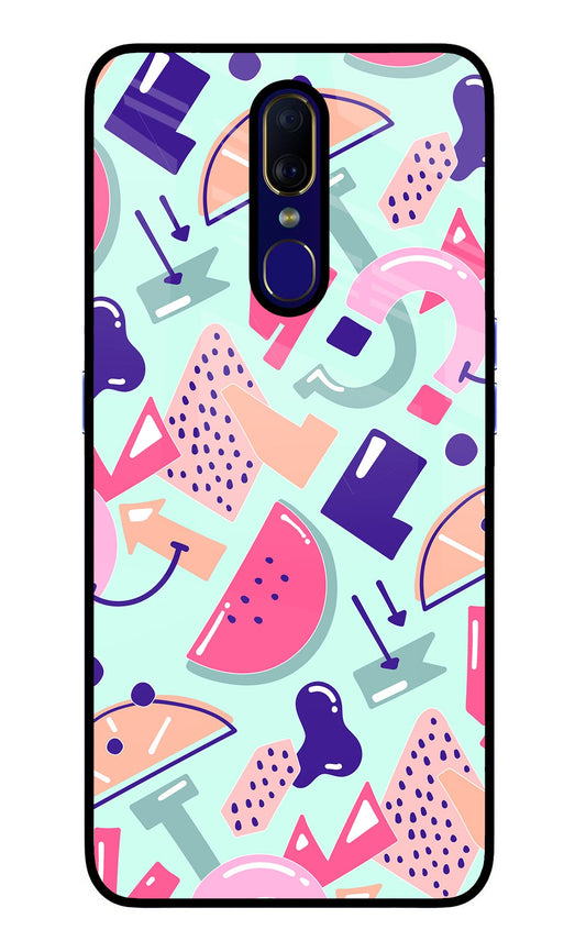 Doodle Pattern Oppo F11 Glass Case