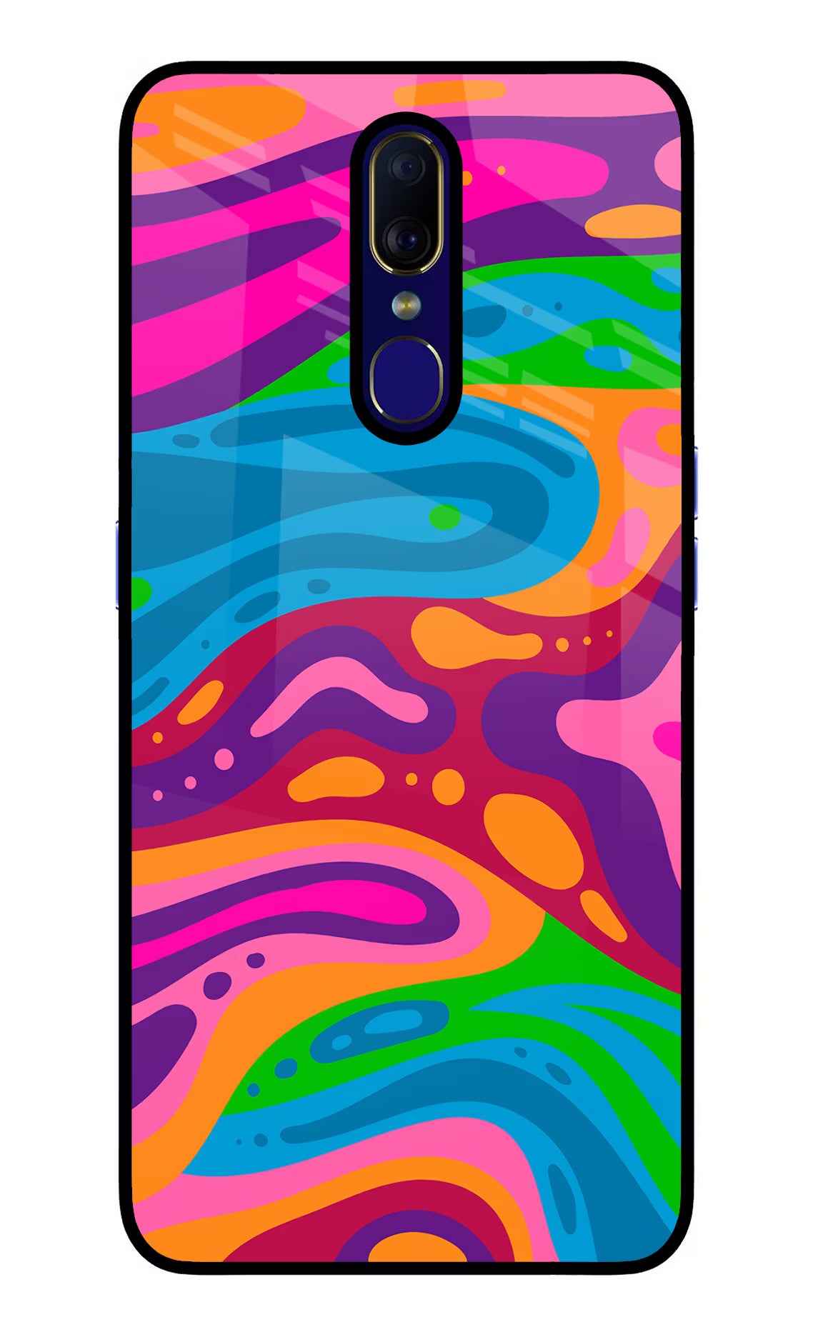 Trippy Pattern Oppo F11 Glass Case Back Cover by Casekaro