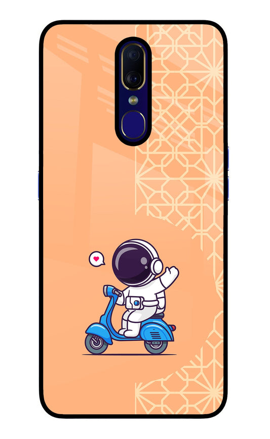 Cute Astronaut Riding Oppo F11 Glass Case