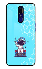 Cute Astronaut Chilling Oppo F11 Glass Case