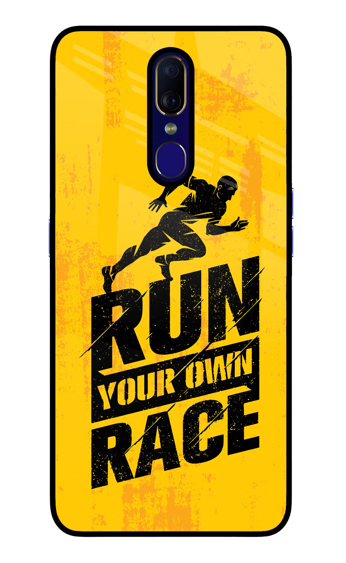 Run Your Own Race Oppo F11 Glass Case Back Cover by Casekaro