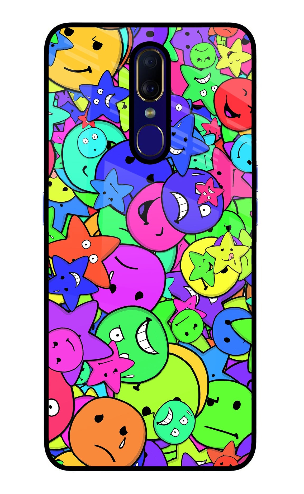 Fun Doodle Oppo F11 Glass Case