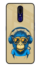 Monkey Headphone Oppo F11 Glass Case
