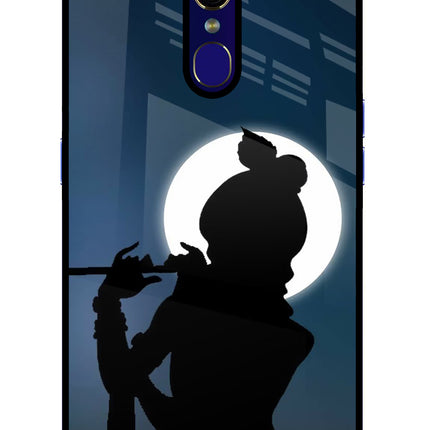 Shri Krishna Silhouette Oppo F11 Glass Case Back Cover by Casekaro