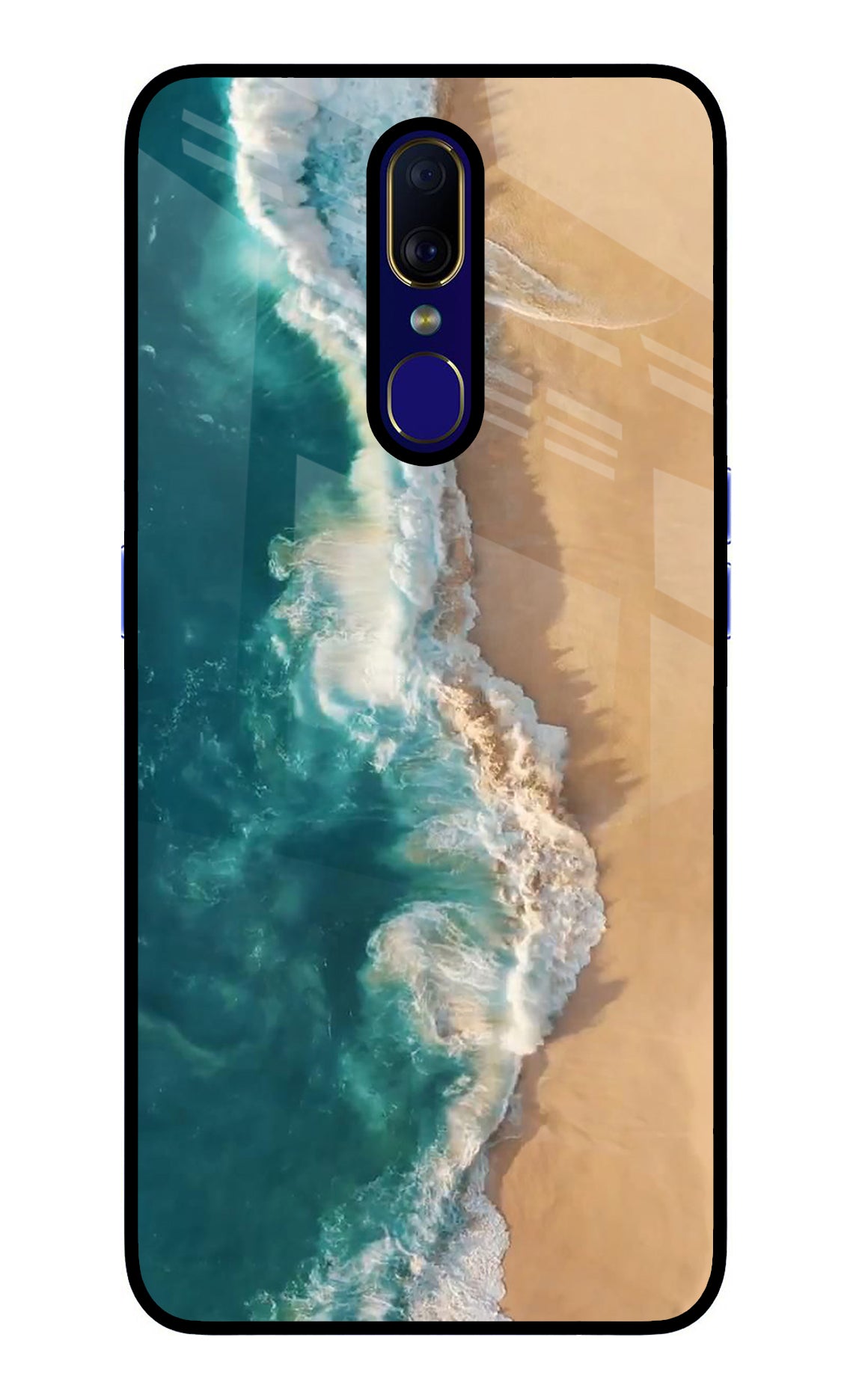 Ocean Beach Oppo F11 Glass Case