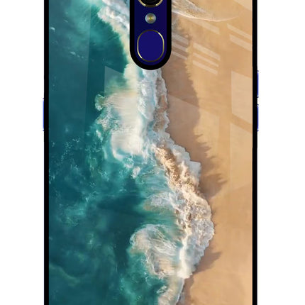 Ocean Beach Oppo F11 Glass Case Back Cover by Casekaro