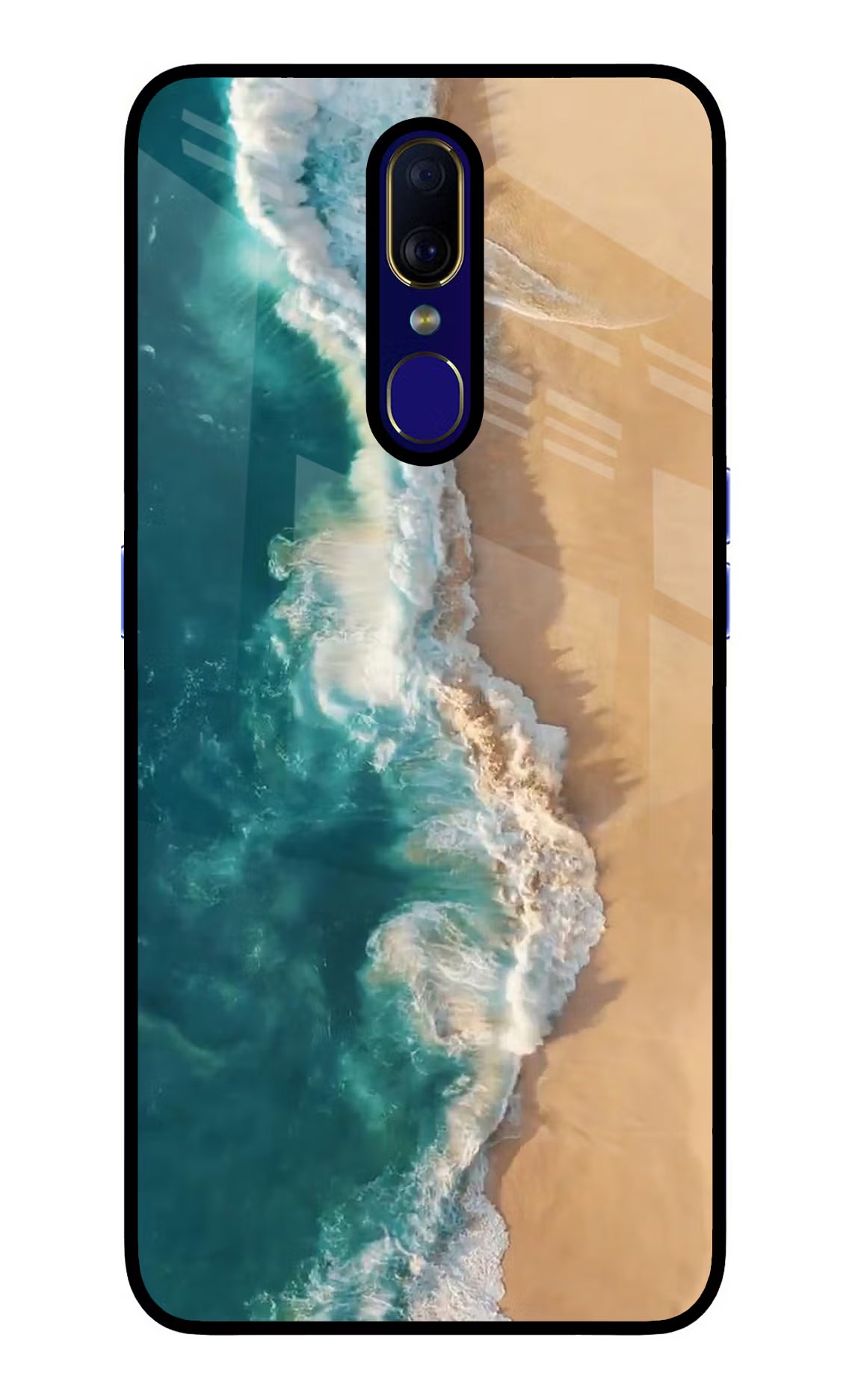 Ocean Beach Oppo F11 Glass Case Back Cover by Casekaro