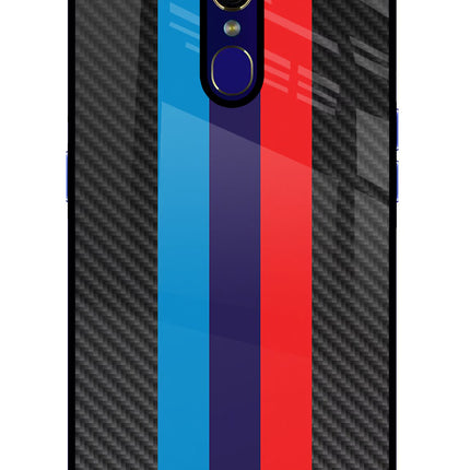 BMW Stripes Pattern Oppo F11 Glass Case Back Cover by Casekaro