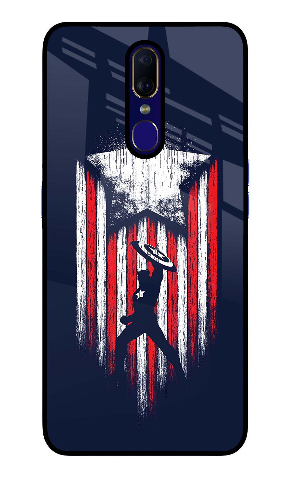 Captain America Marvel Art Oppo F11 Glass Case