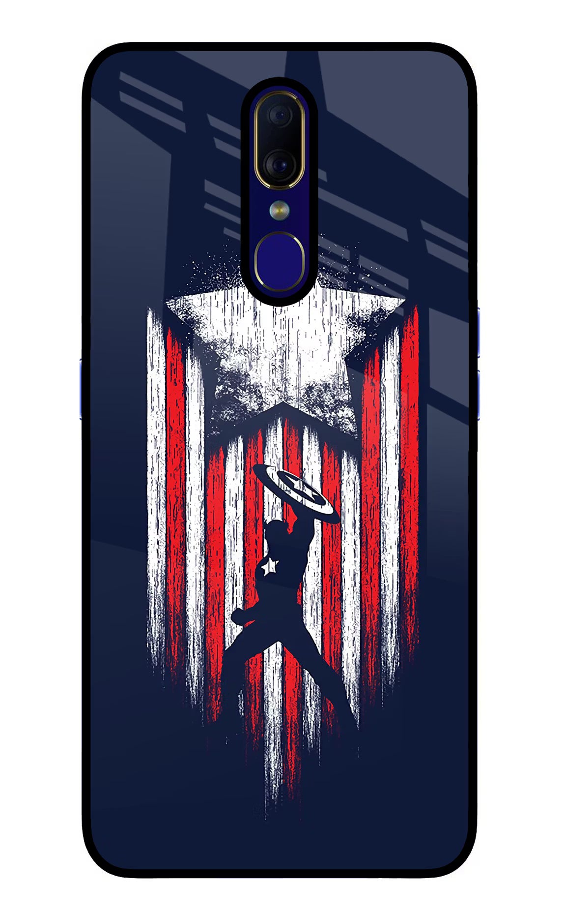 Captain America Marvel Art Oppo F11 Glass Case Back Cover by Casekaro
