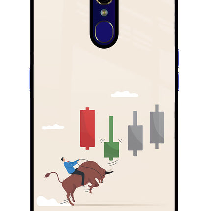Bull Trading Momentum Oppo F11 Glass Case Back Cover by Casekaro