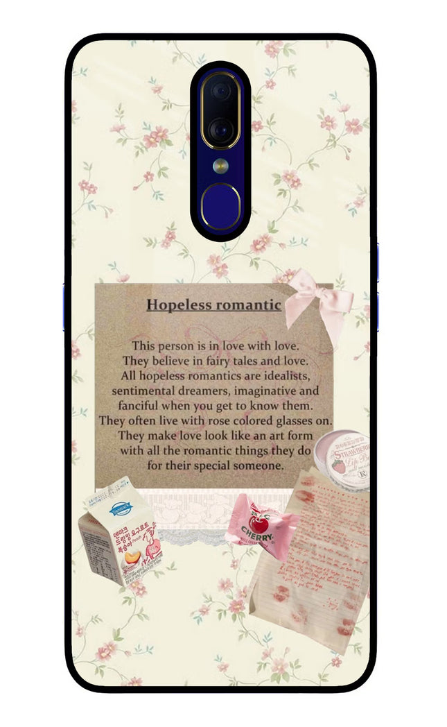 Hopeless Romantic Oppo F11 Glass Case Back Cover by Casekaro
