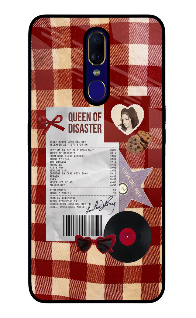 Queen of Disaster Oppo F11 Glass Case Back Cover by Casekaro
