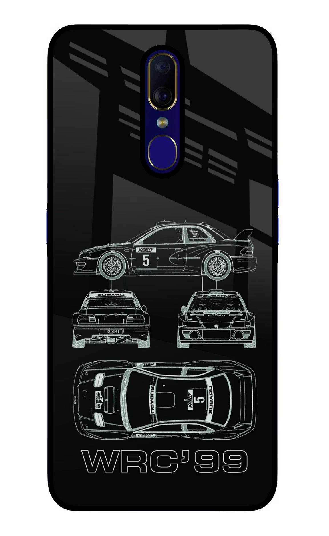WRC'99 Oppo F11 Glass Case Back Cover by Casekaro