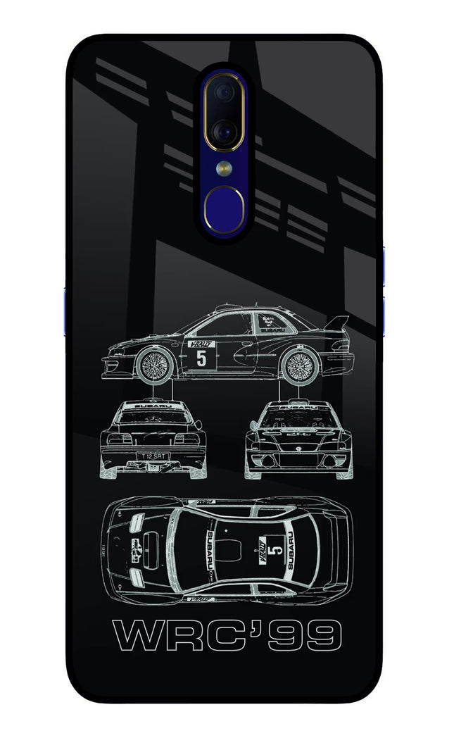 WRC'99 Oppo F11 Glass Case Back Cover by Casekaro